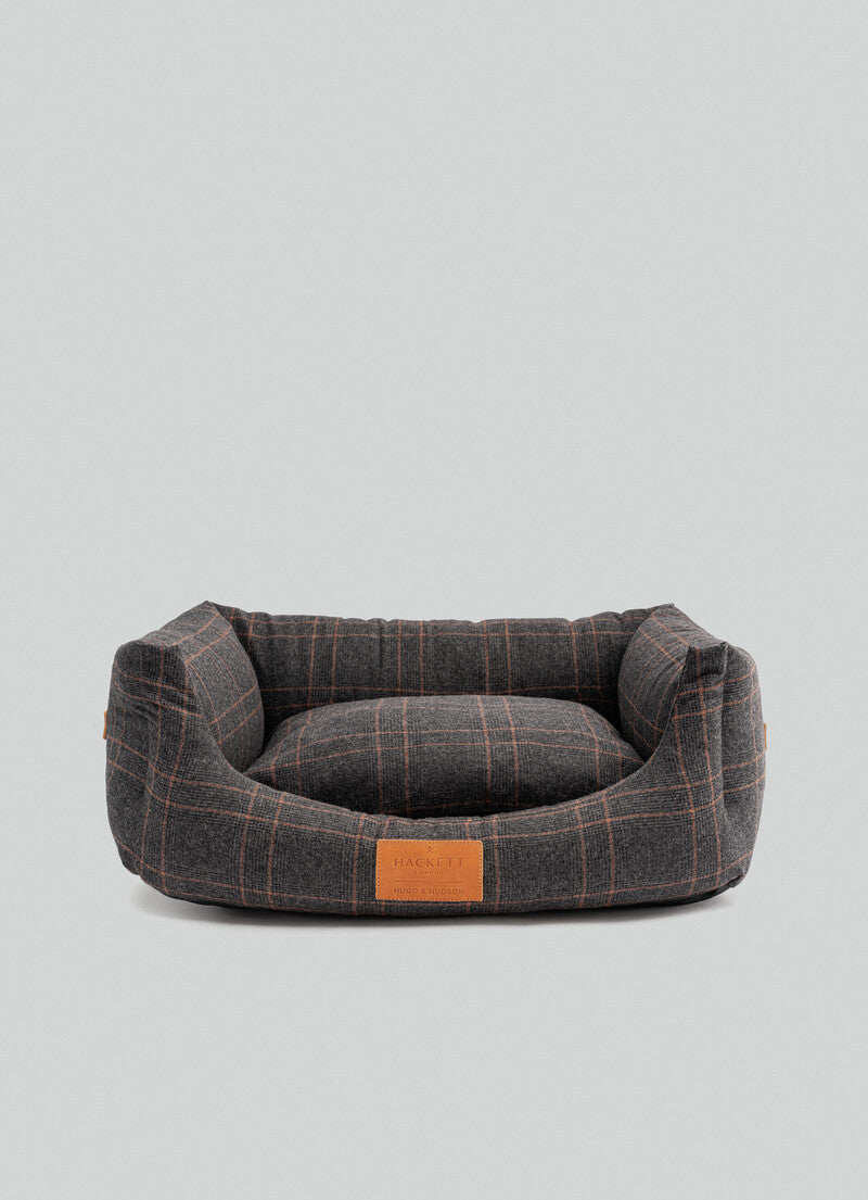 Hugo & Hudson Hackett Dark Grey Tweed Fabric Dog Bed