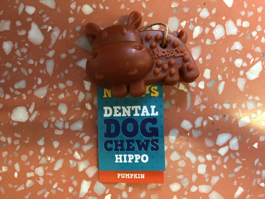 Nobblys Dental Dog Chew Hippo - Pumpkin