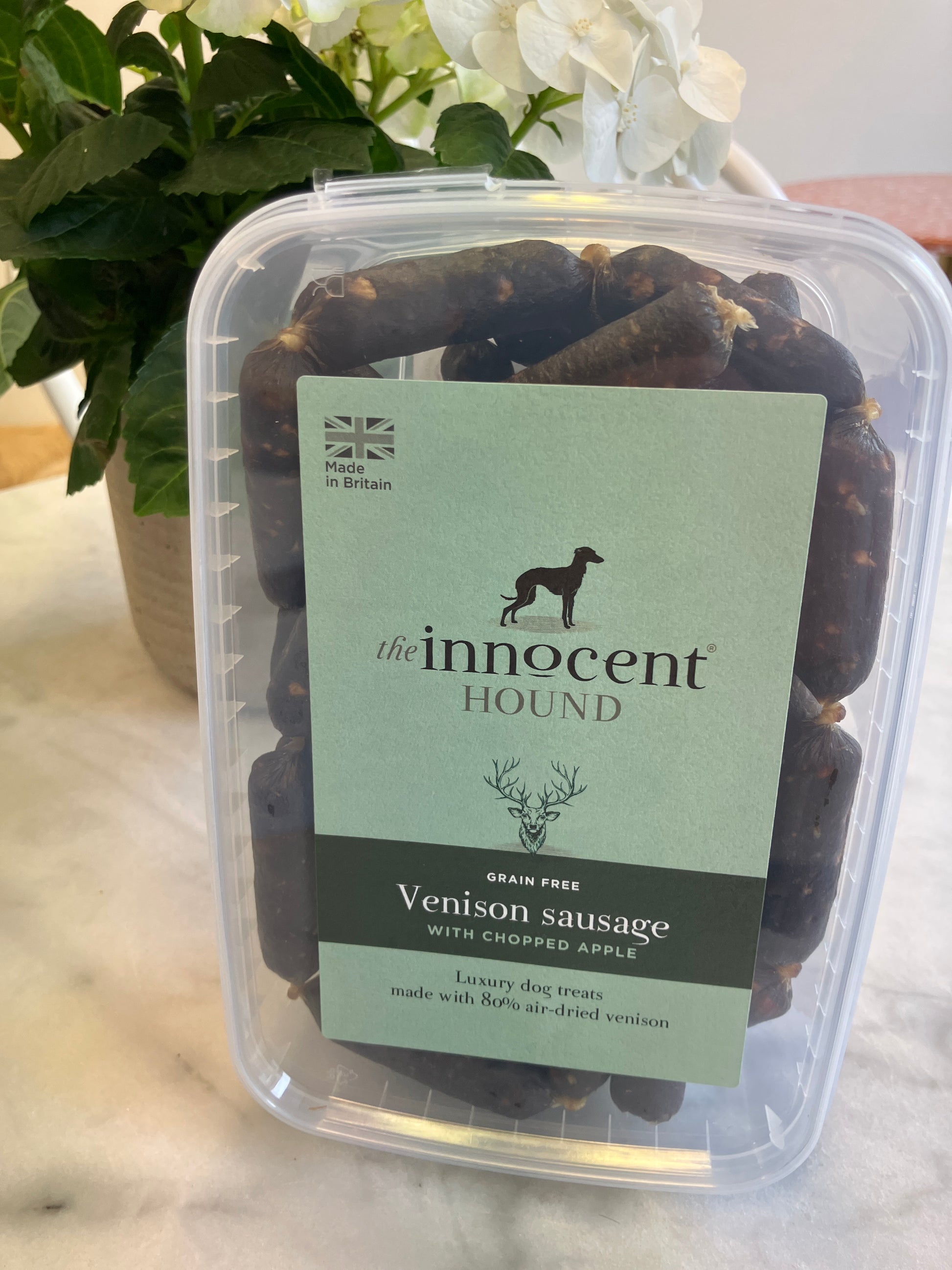 The Innocent Hound Venison Sausage with Chopped Apple