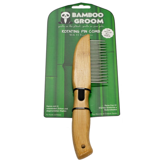 Bamboo Groom rotating pin comb
