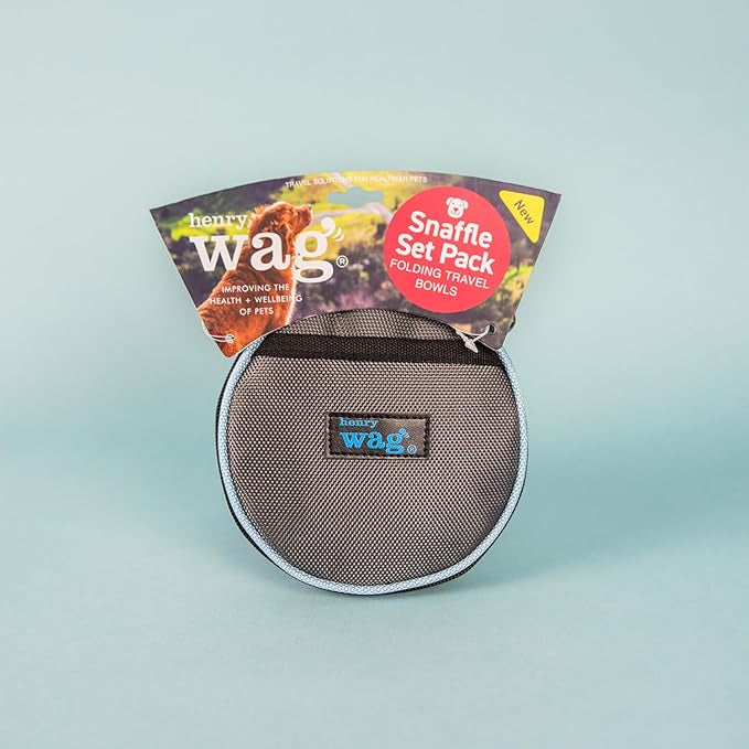 Henry Wag Pet Snaffle Set Pack Folding Travel Bowls