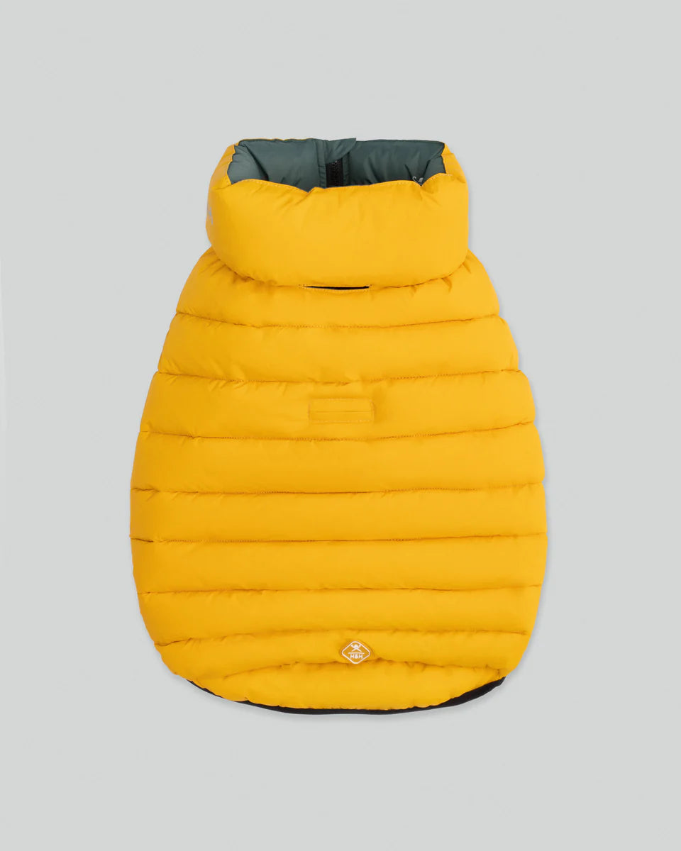 Hugo & Hudson Reversible Puffer Jacket Yellow and Green