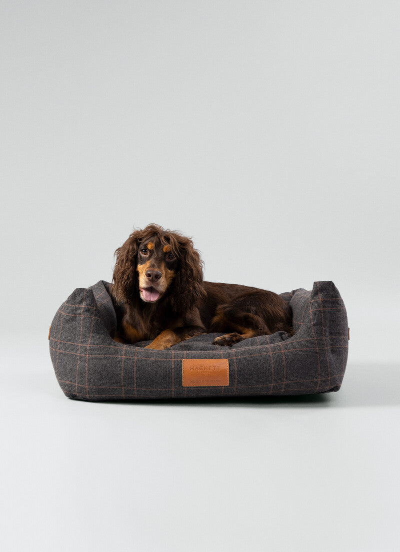 Hugo & Hudson Hackett Dark Grey Tweed Fabric Dog Bed