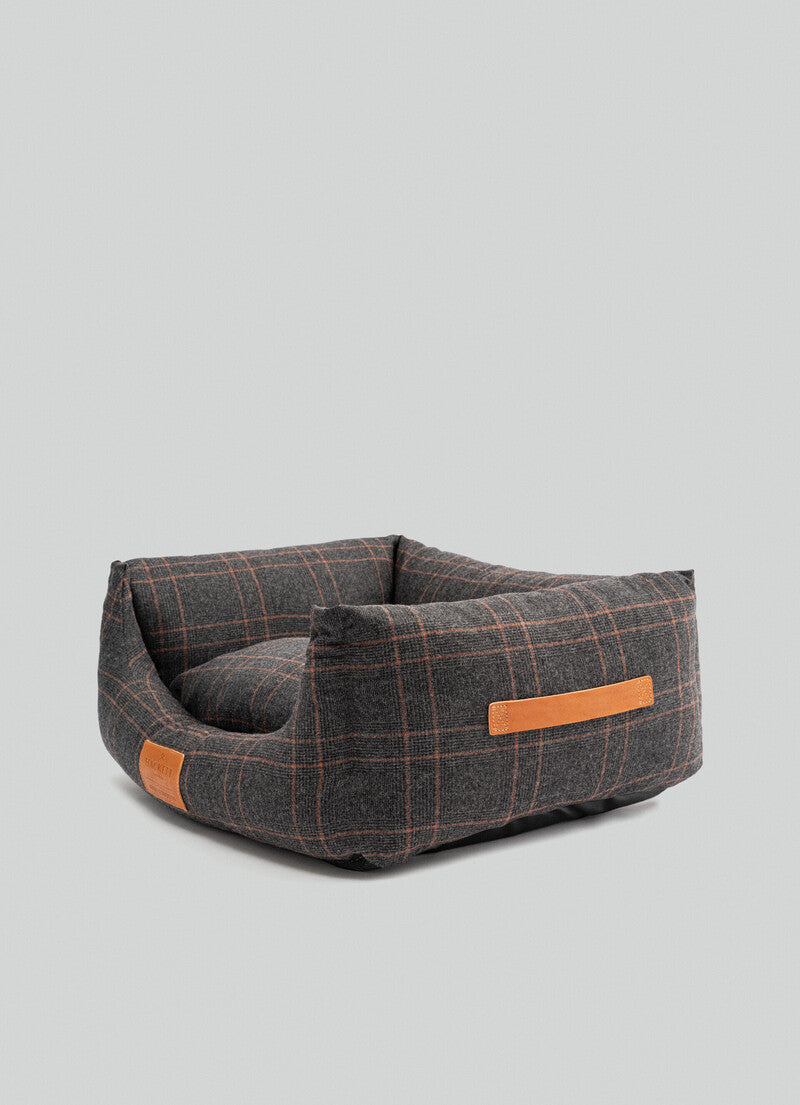 Hugo & Hudson Hackett Dark Grey Tweed Fabric Dog Bed