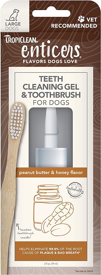 Tropiclean Enticers Teeth Cleaning Gel & Toothbrush for dogs