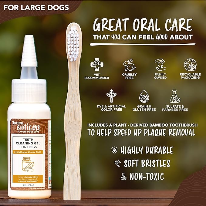 Tropiclean Enticers Teeth Cleaning Gel & Toothbrush for dogs