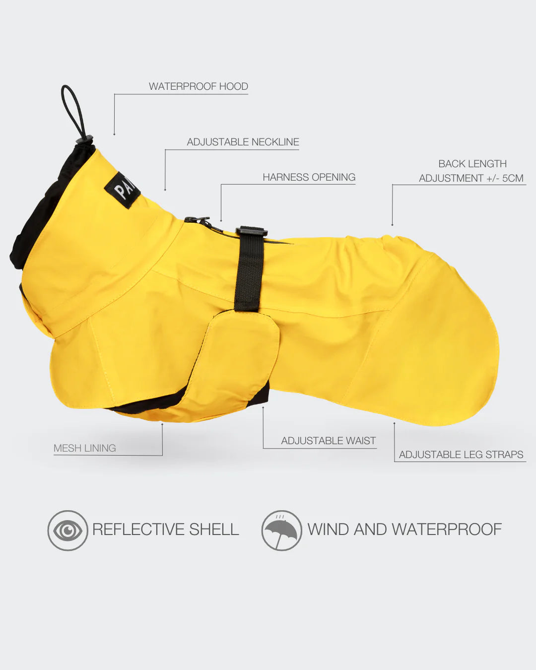 Paikka Visibility Dog Raincoat Lite