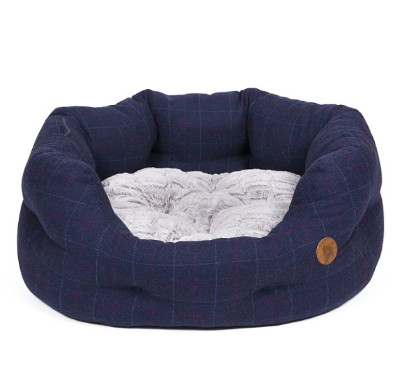 Petface midnight tweed oval pet bed