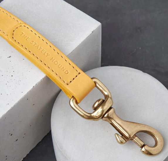 Stately Hound - Hand-Stitched Premium Leather Dog Lead with Brass Hardware