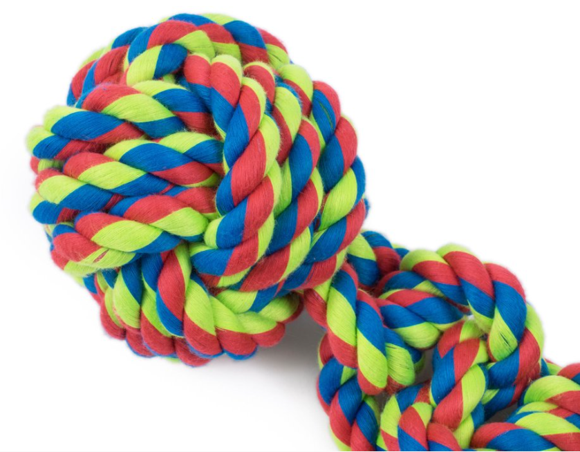 Petface Toyz Woven Quad Rope Ball Tugger