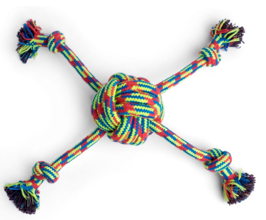 Petface Toyz Woven Quad Rope Ball Dog Toy DS1