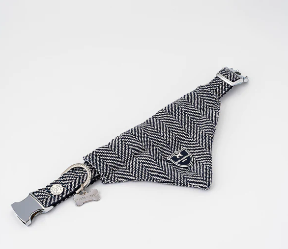 Hugo & Hudson Tweed Bandana - Blue Herringbone